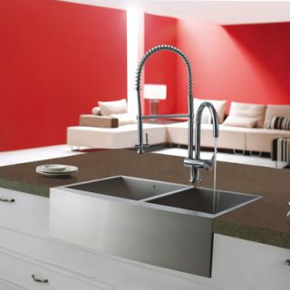 Vigo 33 x 22.25 Double Bowl Farmhouse Kitchen Sink