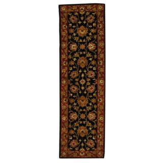 Safavieh Heritage Black and Red Rectangular Indoor Tufted Runner (Common: 2 x 10; Actual: 27 in W x 120 in L x 0.58 ft Dia)