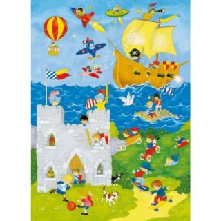 Ideal Decor 100 in. x 72 in. Its a Boys World Wall Mural DM428