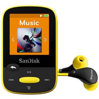 SANDISK SDMX24 008G A46Y 8GB 1.44" Clip Sport MP3 Players (Yellow)