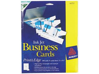 Business Cards,Inkjet,Glossy,Matte Back,2"x3 1/2",200/PK,WE AVE8373