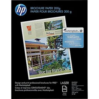 HP Brochure Paper, Glossy, 8 1/2 x 11, 100/Pack