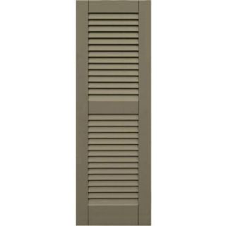 Winworks Wood Composite 15 in. x 45 in. Louvered Shutters Pair #660 Weathered Shingle 41545660
