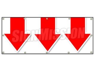 48"x120" GIANT DOWN ARROW BANNER SIGN turn here sale follow directions arrived