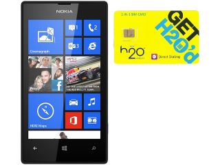 Nokia Lumia 520 RM 915 Black 8GB Windows 8 OS Phone + H2O $60 SIM Card