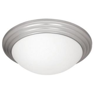 Access Lighting Strata 1 Light Brushed Steel Flushmount with Opal Glass Shade 20650 BS/OPL