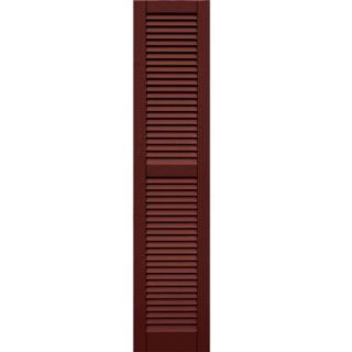 Winworks Wood Composite 15 in. x 69 in. Louvered Shutters Pair #650 Board and Batten Red 41569650