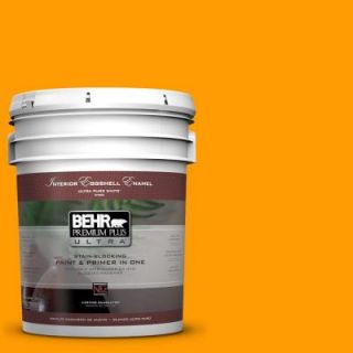 BEHR Premium Plus Ultra 5 gal. #S G 320 Atomic Tangerine Eggshell Enamel Interior Paint 275305
