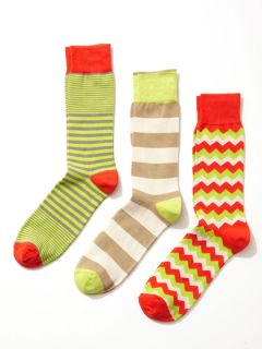 Zigzag And Stripe Socks (3 Pack) by Clapham