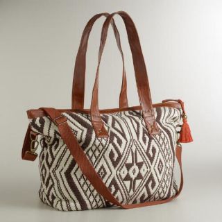 Brown and Ivory Large Aztec Bag