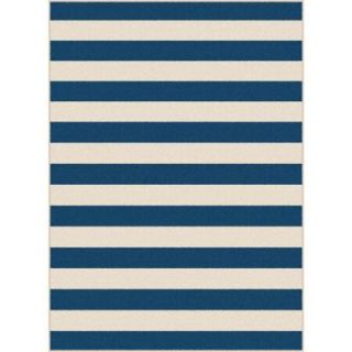 Tayse Rugs Garden City Navy 5 ft. 3 in. x 7 ft. 3 in. Transitional Area Rug GCT1006  Navy  5x8