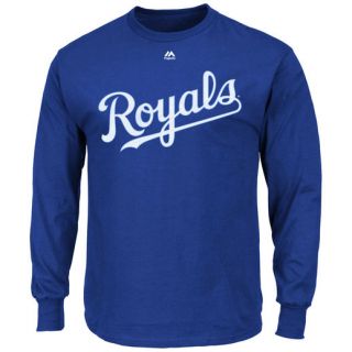 Majestic Kansas City Royals Royal Wordmark Long Sleeve T Shirt