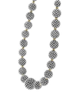 LAGOS Sterling Silver Caviar Lattice Ball Necklace, 17