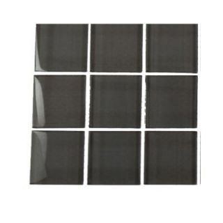 Splashback Tile Contempo Smoke Gray Polished Glass Tile   3 in. x 6 in. x 8 mm Tile Sample L6B2 GLASS TILE