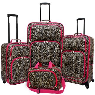 Traveler by Travelers Choice Pink Leopard Fashion 4 piece