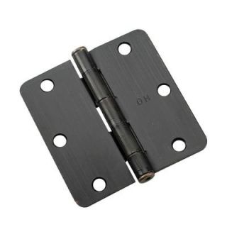 Richelieu Hardware 3 1/2 in. x 3 1/2 in. Oil Rubbed Bronze Butt Hinge with 1/4 in. Radius 2821ORBB