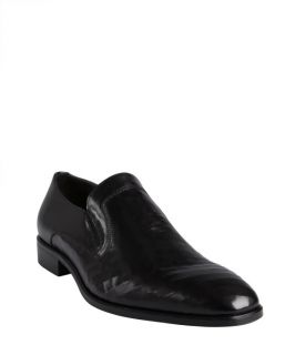 Mezlan Black Textured Leather 'alcudia' Loafers (325382501)