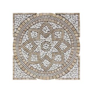 FLOORS 2000 Medallions Multicolor Mosaic Travertine Floor Tile (Common: 36 in x 36 in; Actual: 35.75 in x 35.75 in)