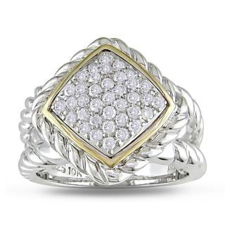 Miadora 14k Yellow Gold and Sterling Silver 1/2ct TDW Diamond Ring (H