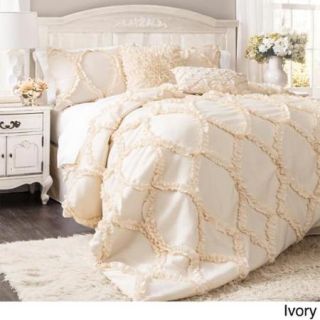 Lush Decor Avon 3 piece Comforter Set Ivory King