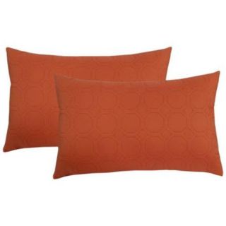 EDIE Microfiber Sonic Quilted Petals Throw Pillow (Set of 2) Orange