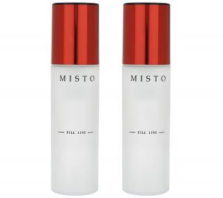 Misto Set of 2 Glass Misters with Aluminum Colored Caps —