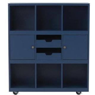 Home Decorators Collection Avery 6 Cube MDF Mobile Cart in Sapphire 2311100310