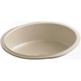 KOHLER Verticyl Oval Vitreous China Undermount Bathroom Sink in Mexican Sand with Overflow Drain K 2881 33