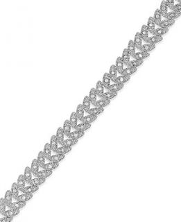Victoria Townsend Rose Cut Diamond Leaf Bracelet in Silver Plated