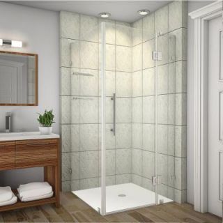 Aston Avalux GS 34 in. x 36 in. x 72 in. Completely Frameless Shower Enclosure with Glass Shelves in Stainless Steel SEN992 SS 3436 10