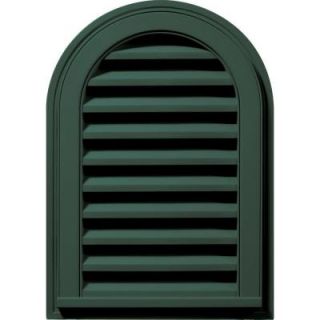 Builders Edge 14 in. x 22 in. Round Top Gable Vent #028 Forest Green 120081422028