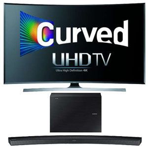 Samsung 55 Class  Curved 3D LED TV   UN55JU7500 and Samsung Wireless Multiroom Curved Soundbar Bundle