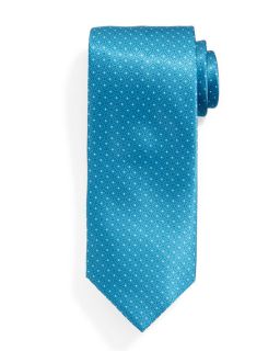 Stefano Ricci Neat Square Patterned Silk Tie, Teal