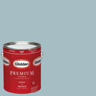 Glidden Premium 1 gal. #HDGB37U Key Largo Bay Flat Latex Interior Paint with Primer HDGB37UP 01F