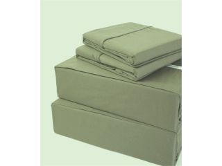 Soft and Smooth Solid 4PC Unattached Waterbed Sheet of 400TC Sage Queen with 28" Deep Pocket 100% Egyptian Cotton