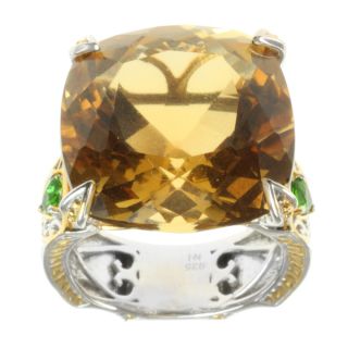 Michael Valitutti Two tone Citrine and Chrome Diopside Ring