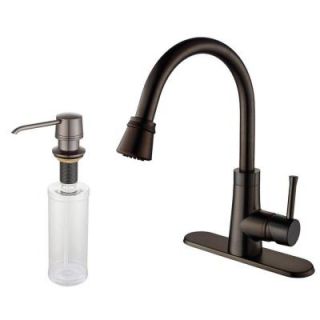 KRAUS Single Handle Mid Arc Pull Out Sprayer Kitchen Faucet and Dispenser in Oil Rubbed Bronze KPF 2220 KSD 30ORB