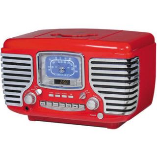 Crosley Radio CR612 Corsair Clock Radio (Red) CR612 RE