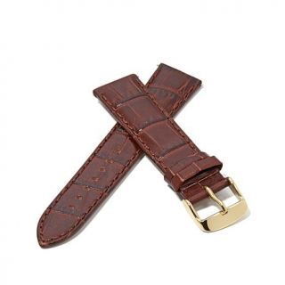 Bellezza Croco Embossed Brown Leather Strap   7555991
