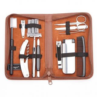 Royce Nappa Leather Grooming and Travel Kit with 12 Items   7978083