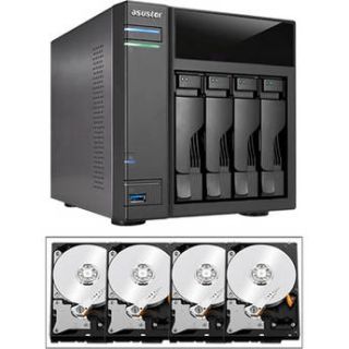 Asustor 12TB (4 x 3TB) AS 304T 4 Bay NAS Server Kit with Drives
