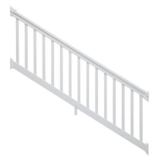 TAM RAIL 8 ft. x 36 in. 30° to 35° PVC White Stair Rail Kit with Square balusters 31000336