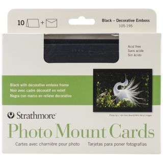 Strathmore Cards & Envelopes 5X7 10/Pkg Black Photo Mount   16732747