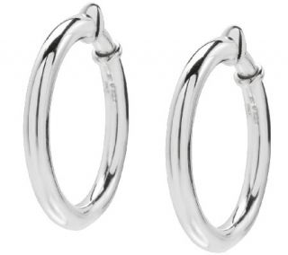 UltraFine Silver 1 1/2 Polished Clip On Hoop Earrings —
