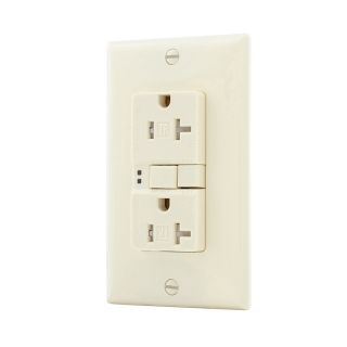 Eaton 20 Amp 125 Volt Almond Indoor GFCI Decorator Wall Outlet