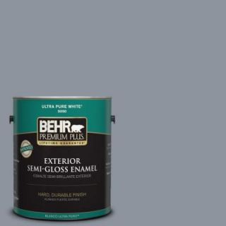 BEHR Premium Plus 1 gal. #BXC 88 Cool December Semi Gloss Enamel Exterior Paint 540001