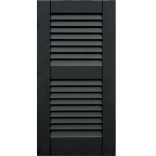 Winworks Wood Composite 15 in. x 30 in. Louvered Shutters Pair #632 Black 41530632