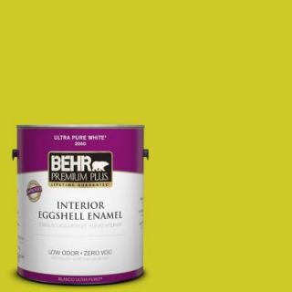 BEHR Premium Plus 1 gal. #S G 400 Lime Pop Zero VOC Eggshell Enamel Interior Paint 230001
