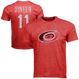 Old Time Hockey Kevin Dineen Carolina Hurricanes Alumni Player Vintage Heathered T Shirt   Red