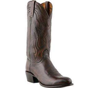Mens Lucchese Since 1883 M1023.R4 Rounded Toe Cowboy Heel Boot   Antelope Walnut Lonestar Calf Cowboy